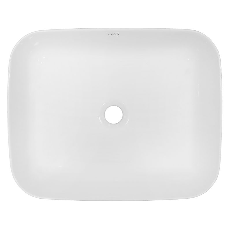 Раковина-чаша Creo Ceramique 500х400х140 накладная, прямоугольная, белый глянцевый PU4200