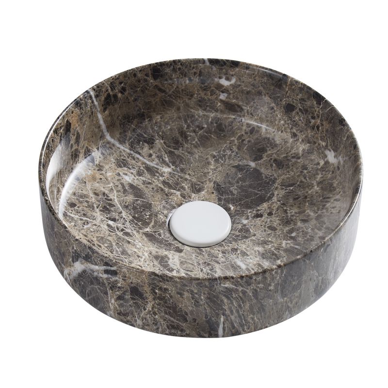 Раковина-чаша Azario 355х355х120 накладная, круглая, темный мрамор AZ-3134-M816