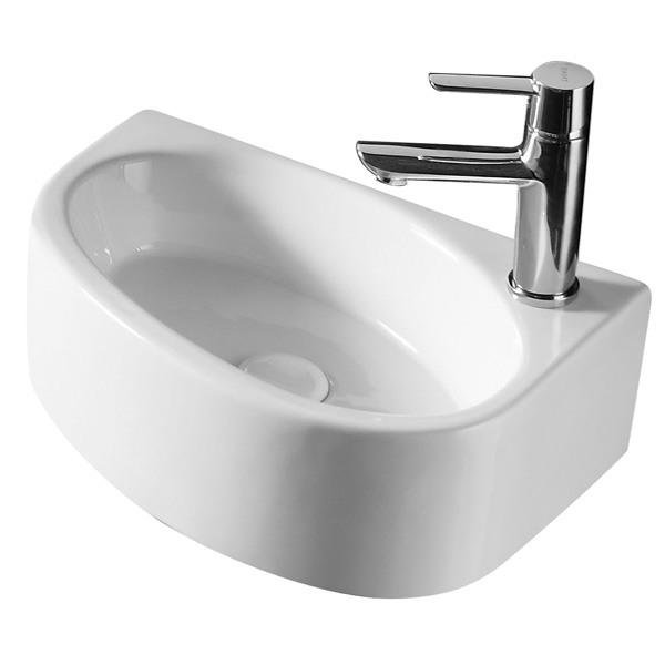 Раковина Azario 42х29х14, подвесная правая, белая AZ-4519