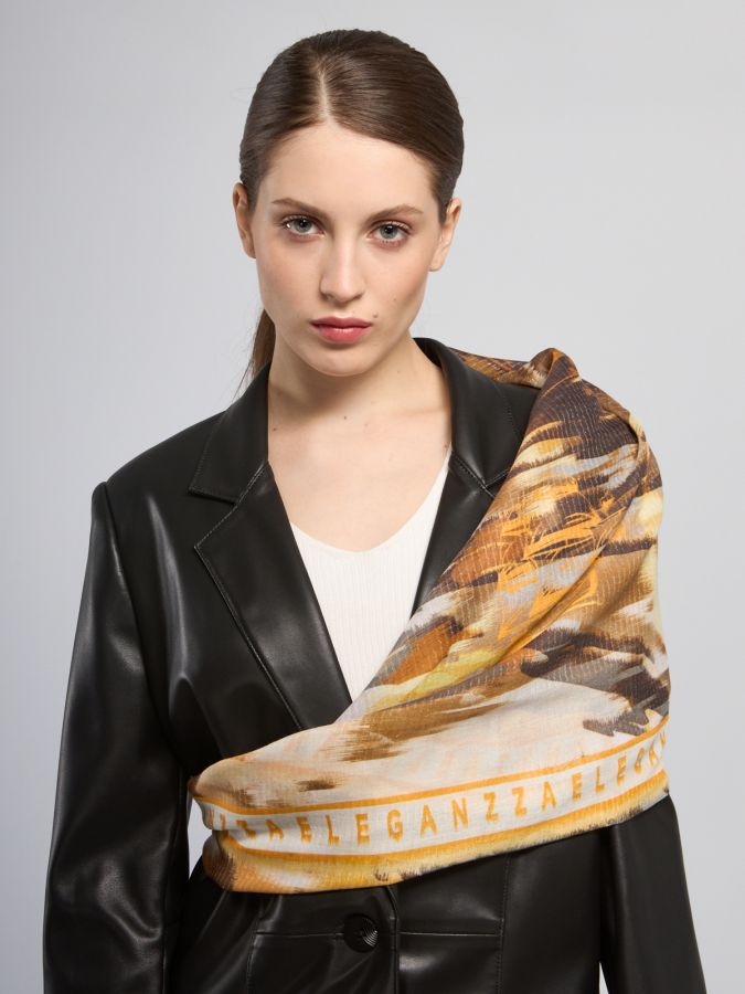 Палантин женский шерсть+шелк+люр 70х180 S55-8408-21 ELEGANZZA