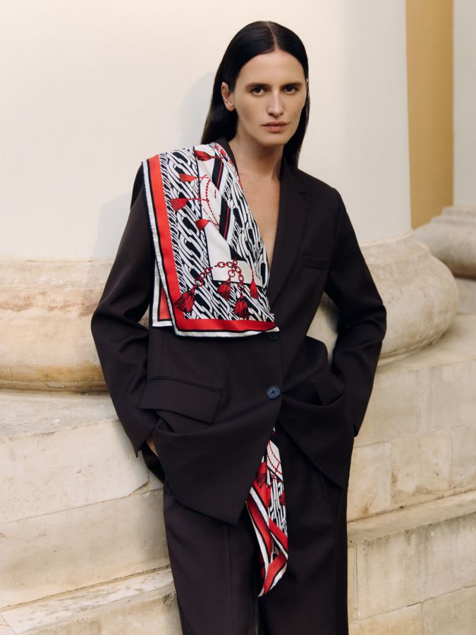 Платок женский шелк 90х90 E04-8380-07 ELEGANZZA