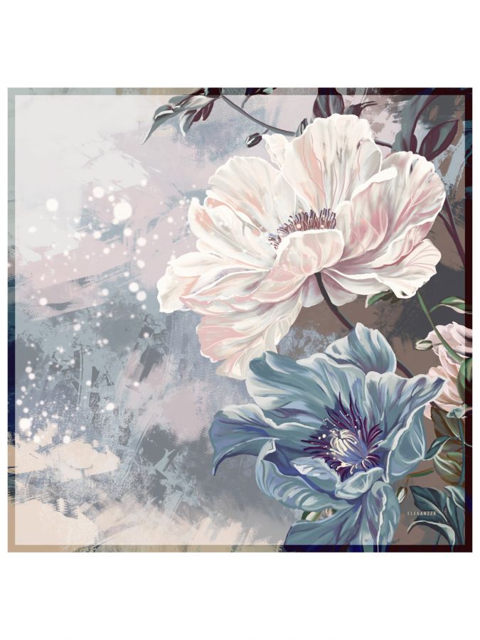 Платок женский шелк 90х90 E03-8493-26 ELEGANZZA