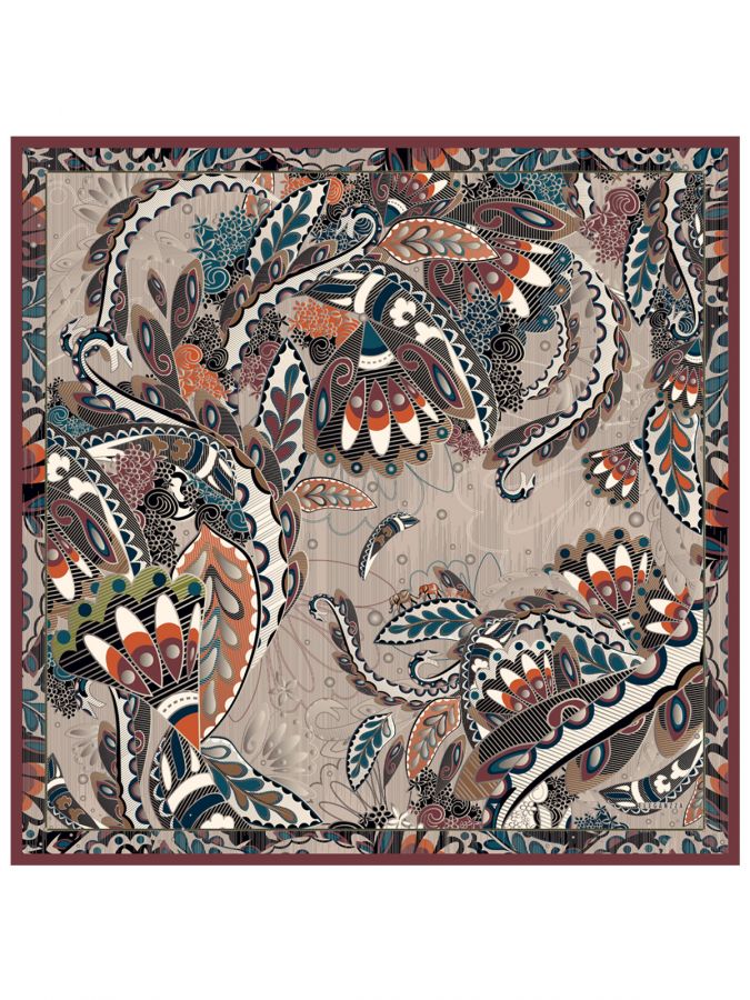 Платок женский шелк 90х90 B06-8518-08 ELEGANZZA