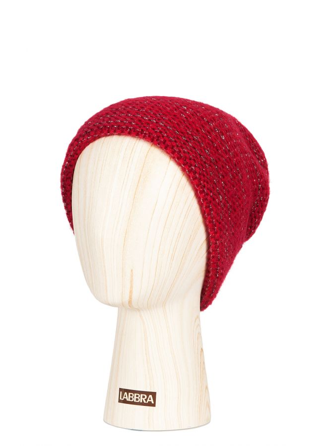 Шапка женская шерсть+акр+мох+люр LB-M99002 bordo LABBRA