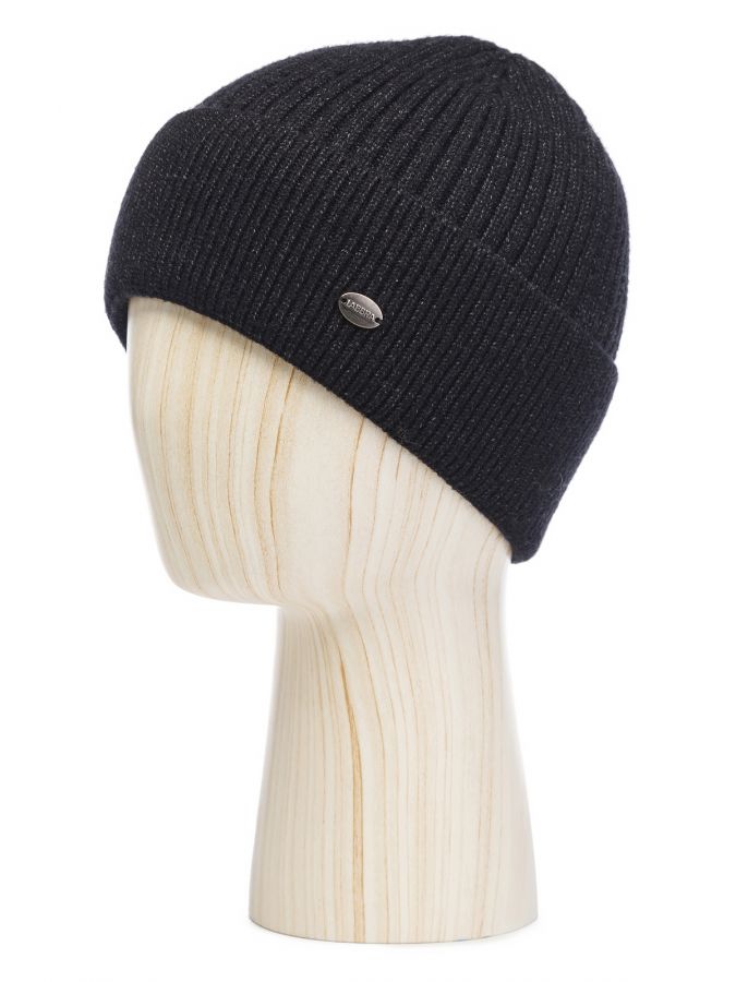 Шапка мужская каш+шерсть+виск LB-N88123 black melange LABBRA