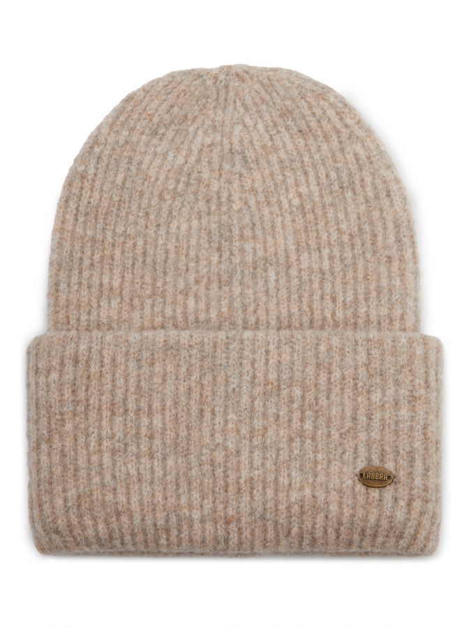 Шапка женская шерсть+акр LB-J44019 beige LABBRA