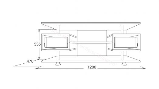 Фант 9 тумба под ТВ (Фант) с 2-мя ящиками Ясень анкор темный/Ясень анкор светлый