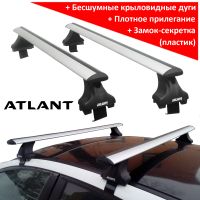 Багажник на крышу Citroen C4 sedan / hatchback c 2011 г., Атлант, с крыловидными аэродугами