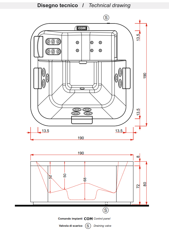Спа бассейн Gruppo Treesse Breeze 190 PBRE19001BP 190x190x80 см ФОТО