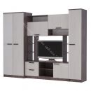 Гостиная "Александра 10" с зеркалом Ясень анкор темный/Ясень анкор светлый