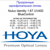 HOYA Nulux IDentity  STRX 1,67 BlueControl  линзы по технологии Freeform