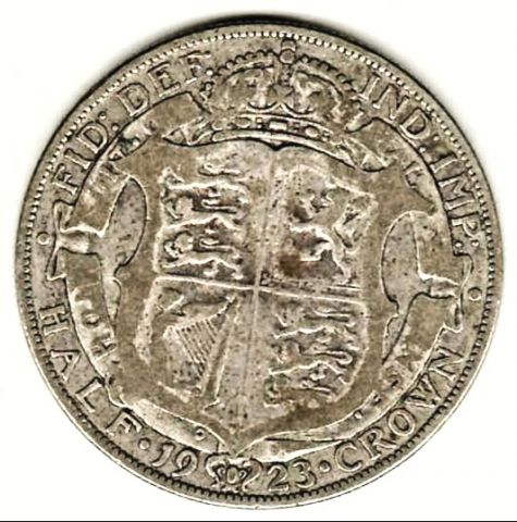 1/2 кроны 1923 Великобритания Георг V