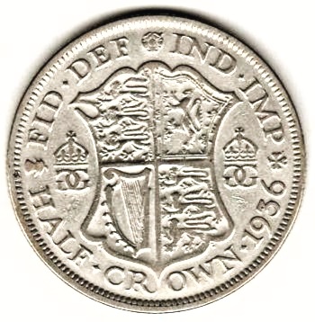1/2 кроны 1936 Великобритания Георг V