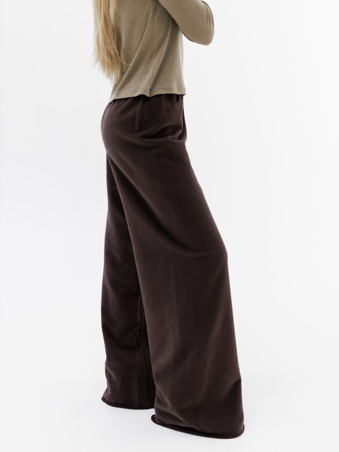 Брюки оверсайз шоколад из 3х нитки