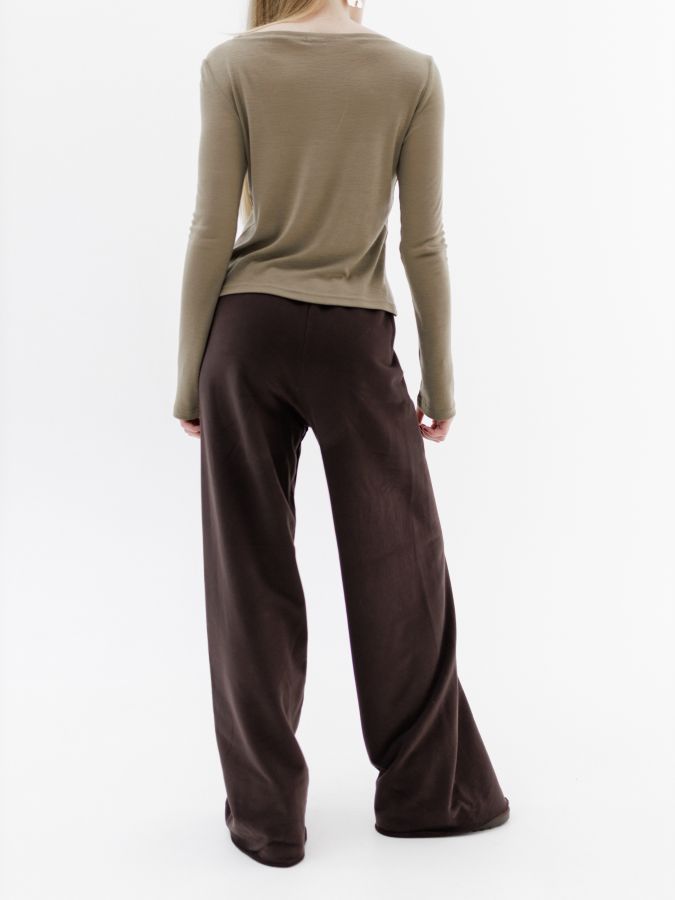 Брюки оверсайз шоколад из 3х нитки