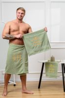 14419/4 Глава семьи полотенце махровое плотность 400 гр [хаки]