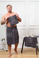 14419/4 Глава семьи полотенце махровое плотность 400 гр [графит]