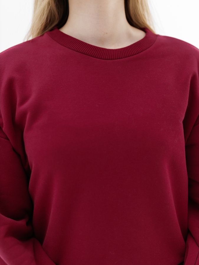 Кофта с длинным рукавом брусника