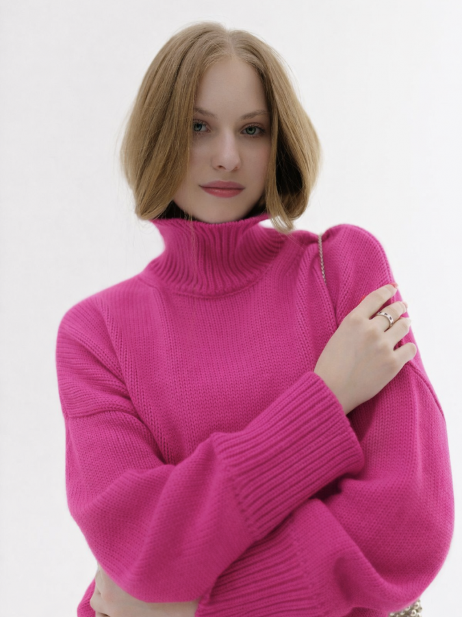 Свитер из мериноса фуксия