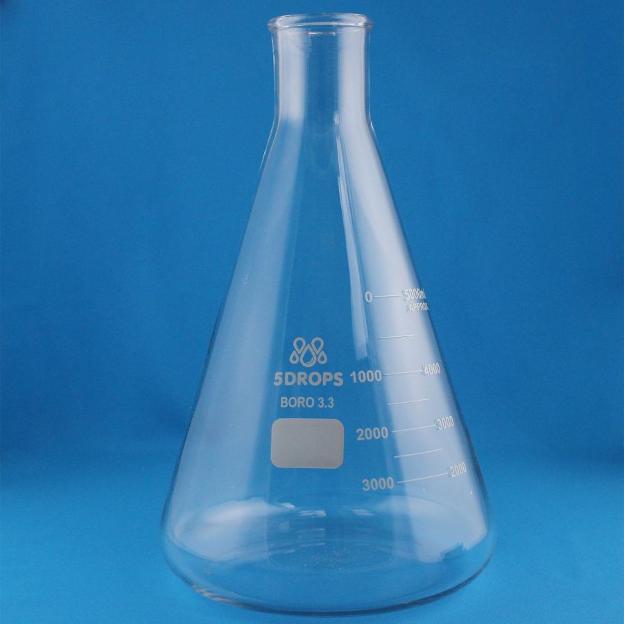 Колба коническая (Эрленмейера) Labdevices КН-2-5000-52, 5000 мл, горло 52 мм, стекло Boro 3.3, без шлифа