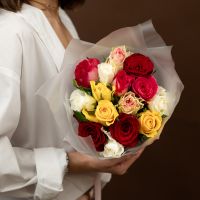 Роза микс 15 шт (Кения, 40см)