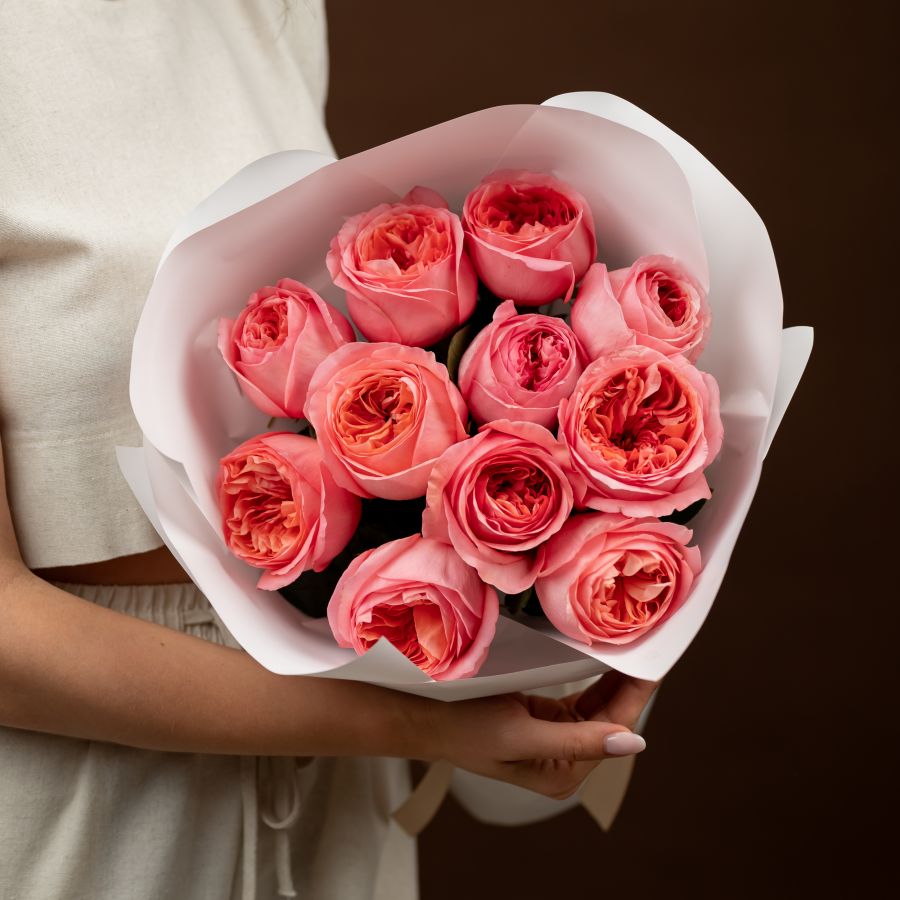 Розовая роза 11шт