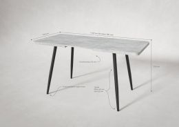 Стол раздв. КОРСИКА 32 КРАФТ В1 (1070/1450*700*740мм), ЛДСП Цемент светлый, металл черный