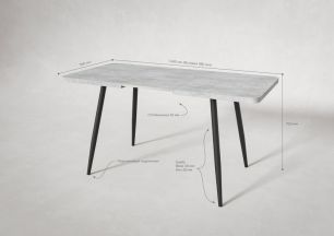 Стол раздв. КОРСИКА 32 КРАФТ В1 (1070/1450*700*740мм), ЛДСП Цемент светлый, металл черный