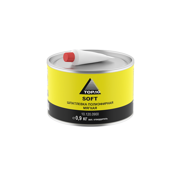 TOP.10 Полиэфирная шпатлевка SOFT с отвердителем 0.9кг.
