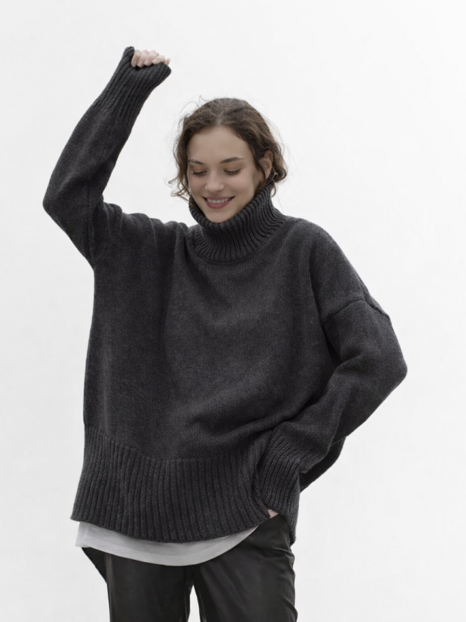 Свитер из мериноса антрацит
