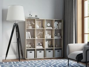 Стеллаж 3 (ш1378*г280*в1396мм) Ясень Шимо Светлый