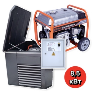 Бензиновый генератор с автозапуском Mitsui Power Eco ZM 9500 EА в контейнере