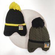 Шапка для мальчика полоска + нашивка 57, арт 17