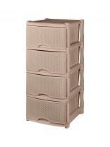 Комод 4 ящика, Rattan, 48х41х94.5 см, морской песок, KL377312015, Keeplex