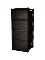 Комод 4 ящика, Rattan, 48х41х94.5 см, темный каштан, KL377312011, Keeplex