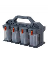 Ящик-органайзер для инструментов, 31х19.8х15 см, пластик, Blocker, Expert, пластиковый замок, 8 модулей, серо-свинцовый, оранжевый, BR39491202