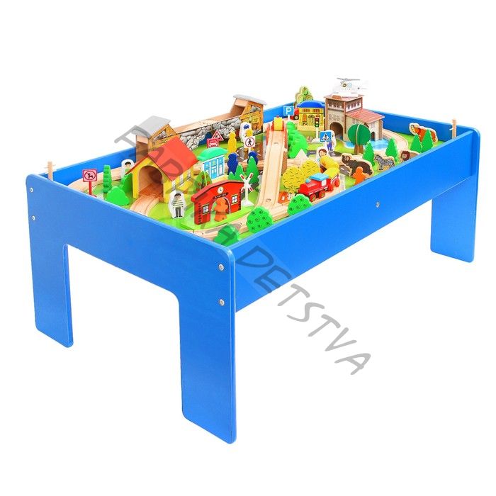 Железная дорога, 108 элементов, стол в комплекте