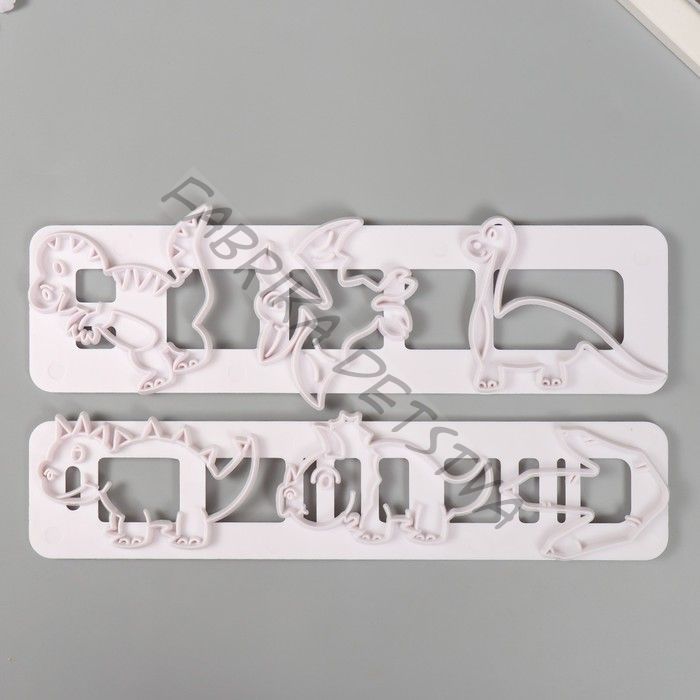 Каттеры для полимерной глины «Динозавры», набор 2 шт., 5.8x21.8x0.8 см