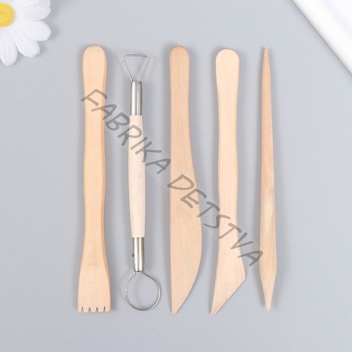 Инструменты для творчества, набор 5 шт., дерево, металл, 8x14.5 см