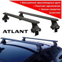 Багажник на крышу Toyota Camry XV40 2006-2011, Атлант, крыловидные аэродуги (черный цвет)