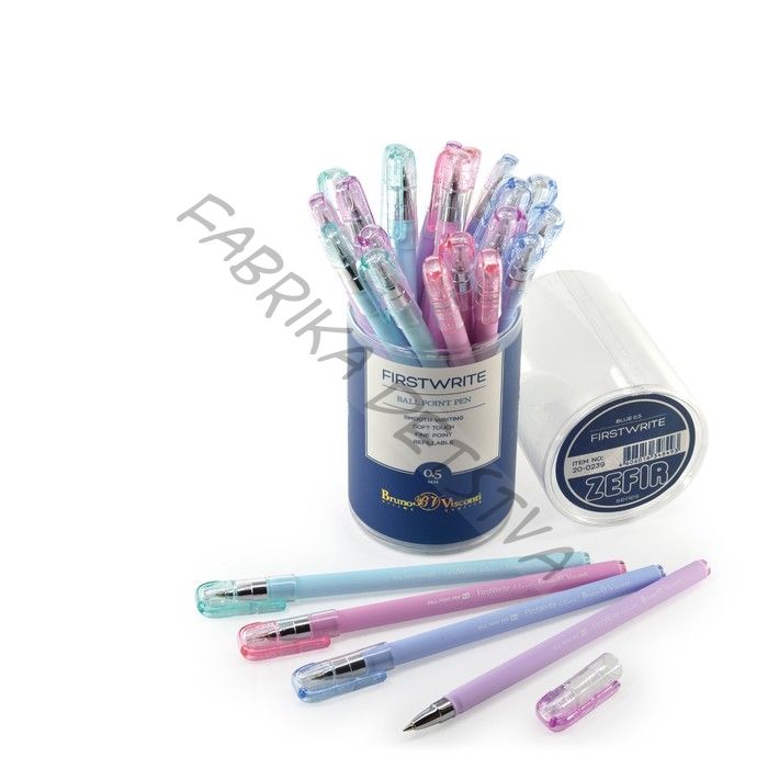 Ручка шариковая BrunoVisconti. FirstWrite. Zefir, синий стержень, узел 0.5 мм, матовый корпус, МИКС