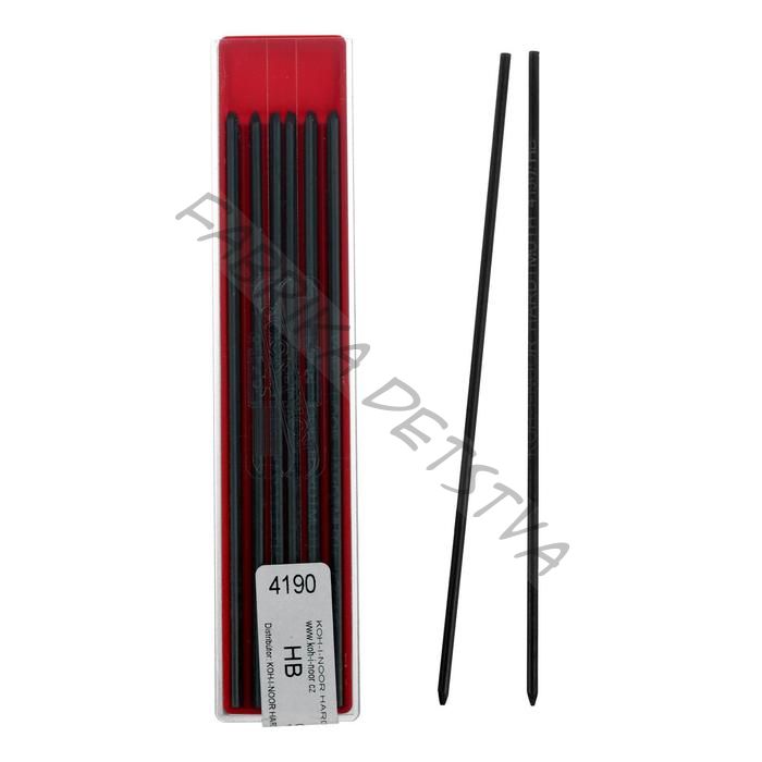 Грифели для цанговых карандашей Koh-I-Noor 4190, узел 2.0 мм, HB, 12 штук, в футляре