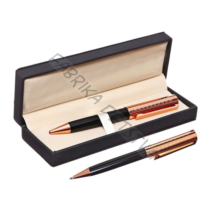 Ручка подарочная Calligrata «Винтаж», шариковая, поворотная, в футляре кожзам, корпус чёрный с медным