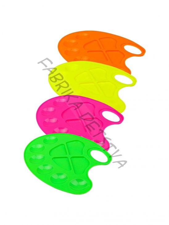 Палитра овальная, 10 ячеек «Фонарики», неоновые цвета, МИКС