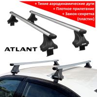 Багажник на крышу Audi A6 IV (C7) 2011-2018, Атлант, аэродинамические дуги Эконом, опора Е