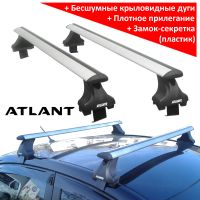 Багажник на крышу Kia Rio (2017-..., sedan), Атлант, крыловидные дуги