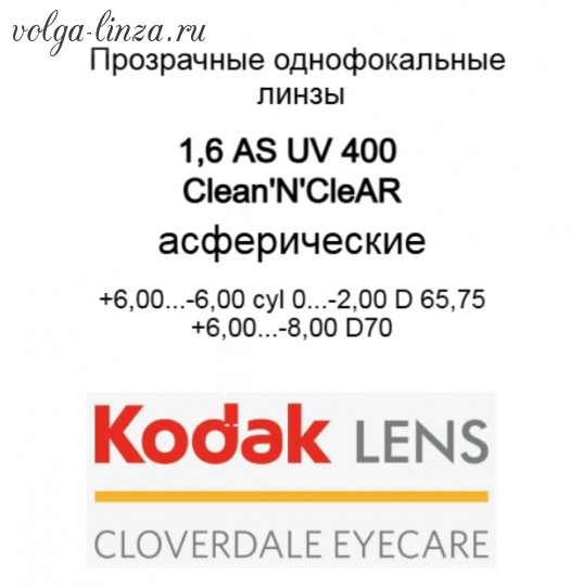 KODAK 1.6 AS CleanNCleAR UV 400