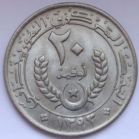 20 угий Мавритания 1973 UNC