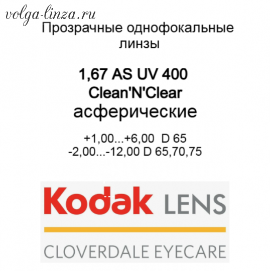 KODAK 1.67 AS CleanNCleAR UV 400