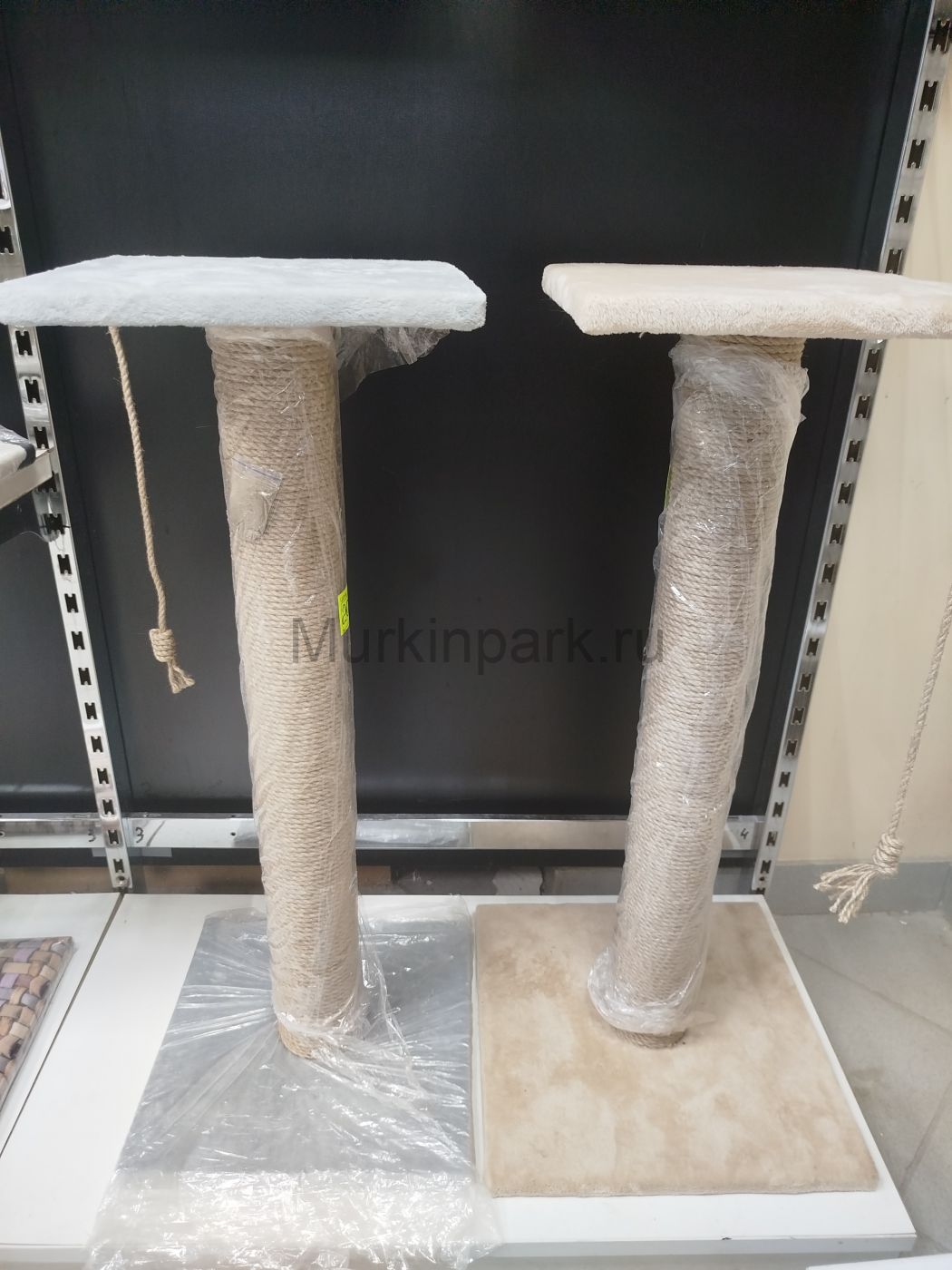 Когтеточка Высокий и толстый столбик С ПЛОЩАДКОЙ джут 35х35х84